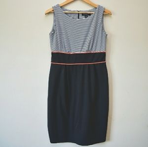 Perceptions| black and white striped bodycon dress